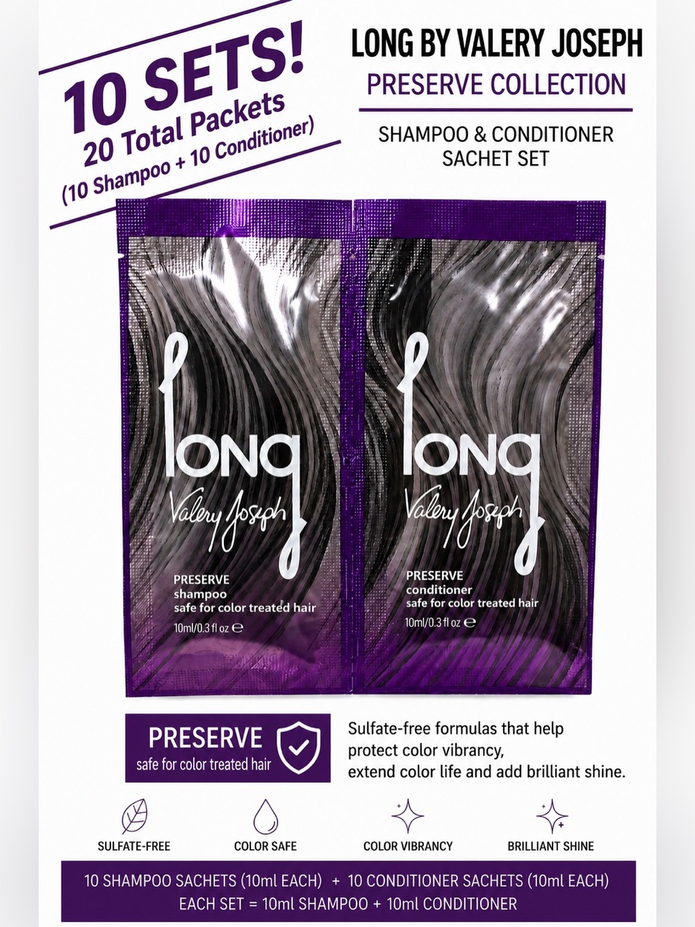 Preserve Shampoo & Conditioner Sachet Set - Purple